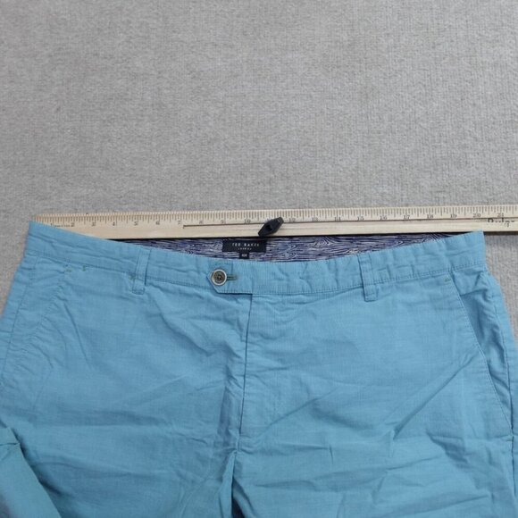 Ted Baker Mens Shorts 40 Blue Solid Cotton Chino 9" - Picture 6 of 11